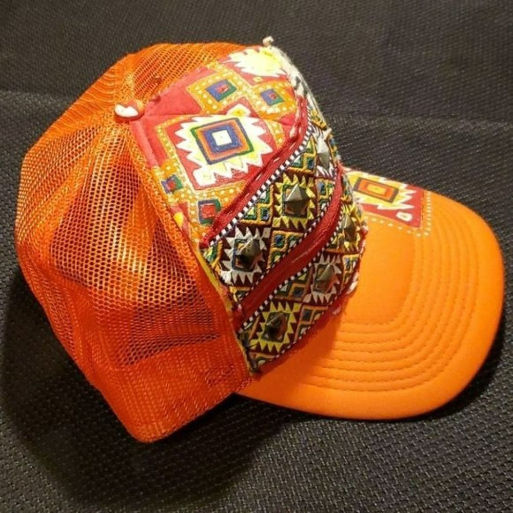 Trucker Hat, Custom Patchwork Euc - image 2